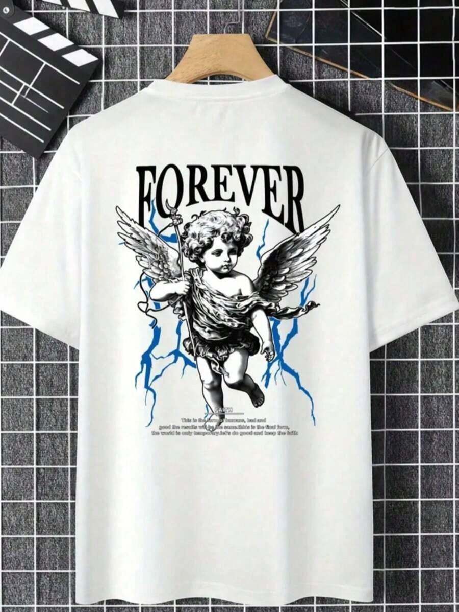 Men's Printed Shirt, Forever Summer Short-Sleeved Shirt, 100% Cotton. - trắng - Xem 1