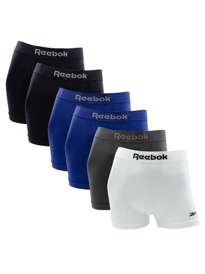  Kit 6 Cueca Box Reebok Original Masculino Microfibra Poliamida Premium