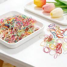 600/1200pcs Colorful Elastic Hair Ties, Random Color, Hair Accessories Head Accessories - Blue - View 8