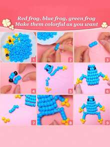 小马珠套装，包含字母和心形珠子以及弹力绳，可用于制作手链、项链和其他首饰。