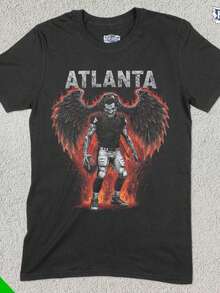 Atlanta Football Shirt, American Team Sports Tee, US Sports Clothing, Football Fan Gift, Football Apparel, Vintage Football Merch, Falcon - màu đen - Xem 1