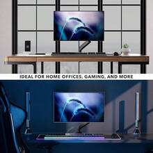 Monitor Arm - Single Monitor Desk, Articulating Gas Spring Arm, Fully Adjustable 13 - 32 Screens, VESA 75x75 100x100, Clamp Grommet Base, Holds 17.6 Lbs - Default - 查看 7