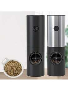 电动盐和胡椒研磨器，带底座，不锈钢电动胡椒研磨器，全自动黑胡椒研磨器，白胡椒研磨器，方便耐用，优雅的电动研磨器，适合家庭厨房、聚会和晚餐，全年可用，电池供电 - 彩色 - 查看 12
