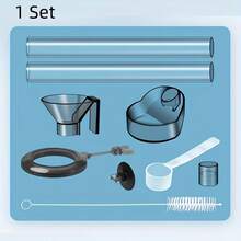 1套透明PVC鱼虾喂食器 | 耐用钩式水族箱喂食器，带清洁刷，无需电池 - 黑色 - 查看 9