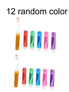 6pcs Foldable Travel Toothbrush Set With Storage Case, Medium Hardness Nylon Bristles, Unscented, Suitable For Men And Women, Manual Toothbrush Set, Portable For Travel, Camping, School And Home Use - Multicolor - View 14