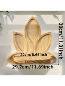 1/2 Pcs Natural Wood Lotus Flower Wall Shelf - Bohemian Zen Floating Rack, Arched Leaf Design, Pine Wood Material, Minimalist Wall-Mounted Storage Shelf, Suitable For Living Room, Bedroom, Bathroom, Meditation Room - Space-Saving Decorative Storage Rack (Easy To Install) - Multicolor - View 6