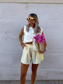 MORI White Crew Neck Sleeveless Loose Knit Cardigan For Women, Spring/Summer New Casual Beach Holiday Outfit, Daily Fashion Elegant Minimalist Versatile Commute Homewear Comfortable Top - White - View 4