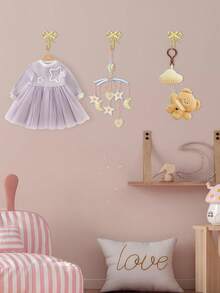 小号金色蝴蝶结壁钩，金色衣帽钩，金属钩，蝴蝶结房间装饰钩，可用于悬挂外套、咖啡杯、帽子、包包、浴巾和房间装饰品 - 彩色 - 查看 4