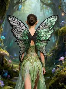 1pc Extra Large Gold Foil Butterfly Wings, Ideal For Halloween, Elf Ears Party, Fairy Costume, Carnival, Birthday Gift - Multicolor - View 18