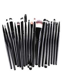 20-Piece Eye And Face Makeup Brush Set, Including Foundation, Eyeshadow, And Blush Brushes – A Complete Makeup Tool Set. - 黑色 - 查看 4