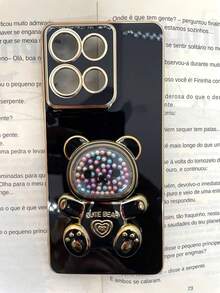 Phone Case Compatible With Moto G75 5G, Teddy Bear Design. - Black - View 5