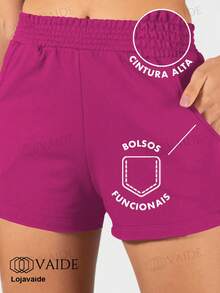 Women's Basic Plain Loose Comfortable Beachwear Summer Sporty Shorts - Mustard Yellow - View 3