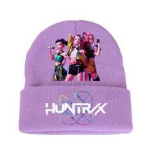 1pc Kids Knitted Hat, Kpop Hunter Cartoon Children Headwear, Cute Cap
