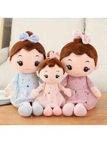 17英寸柔软毛绒娃娃玩具，粉色和紫色可选连衣裙，益智毛绒娃娃，适合女孩生日节日礼物惊喜 - 彩色 - 查看 7