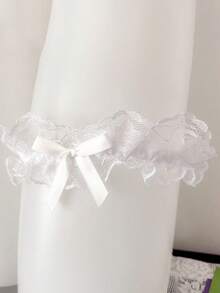 (نمط الدانتيل العشوائي) 1 قطعة من الحزام الأنيق من الدانتيل، مع فيونكة، سلسلة الفخذ العرائسية، حلقة الساق المرنة، شريط الساق، حزام الساق، إكسسوار الموضة النسائية، حفلة الزفاف، الحفلات الرسمية، ملابس داخلية عرائسية، فستان، زينة التنورة، هدية مثالية للوصيفة، مناسبة لحفلة الزفاف، الحفلات الرسمية - متعدد الألوان - مشاهدة 2