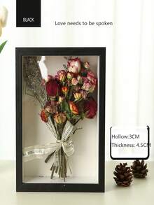 Dried Flower Frame, DIY 3D Hollow Wooden Specimen Display Frame, Model Showcase Photo Frame - White - View 8