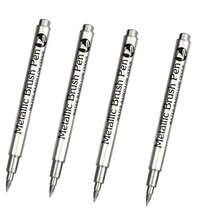 2/4 Stück Gold & Silber Permanentmarker - Für Graffiti, Malerei, Bastelarbeiten mit Steinen und DIY - Neutrale Stift Kunstbedarf - Verschiedenfarbig - Übersicht 11