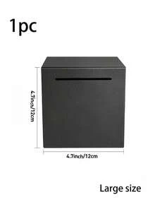 大型不锈钢小猪存钱罐，需要撬开，经久耐用，成人方形硬币收纳盒，金属储蓄罐，增强储蓄能力，男女皆宜，家居装饰，生日礼物，送给家人朋友的礼物，毕业礼物 - 黑色 - 查看 14