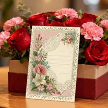 20张复古花卉字母纸风格墙贴套装，包含精美图片、蕾丝玫瑰明信片、浪漫小海报，适用于家居房间墙面装饰、宿舍墙面艺术照片拼贴。 - 彩色 - 查看 6