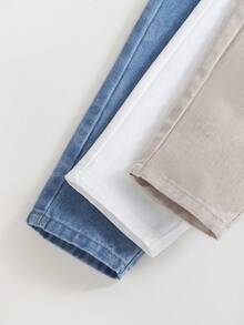 3件套幼儿男女童休闲百搭简约舒适牛仔裤套装 - 彩色 - 查看 4