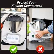 1pc Sliding Mat Suitable For All Thermomix TM5, TM6, TM21, TM31 Series, Multifunctional Kitchen Sliding Board, Kitchen Countertop Appliance Sliding Pad, Blender Mover, Applicable For Thermomix TM6, TM5, Coffee Maker, Blender, Toaster, Air Fryer And More - Black - View 6