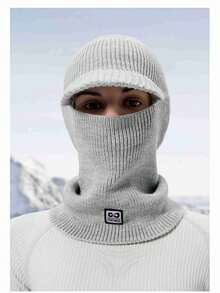 Cycling Long Windproof Warm Face Mask, Ear Warmer Knit Hat, Helmet Liner Cap - A - View 4