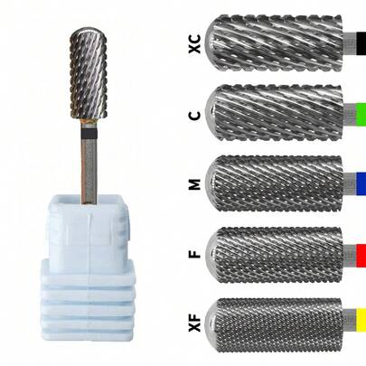 1 PC 5.35mm Small Round Head Barrel Nail Drill Bit, Original Carbide Nail File Accessory, Cross-Tooth Design, Coating-Free