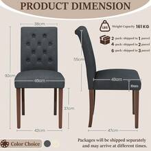 Dining Room Chair Set Of 2, Kitchen Chair, Living Room Chair, Upholstered Chairs With Solid Wood Legs - Dark Grey - View 4