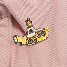 Yellow Submarine Enamel Badge - Zinc Alloy Music Badge, Can Be Used As Brooch On Bags, Clothes, Women's Brooches, Lapel Pins, Scarf Clips, Perfect Gift For Music Fans - Tank Brooch - View 3