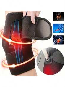 AXH. Electric Heated Shoulder Support Brace, Heated Knee Massager, Plug-In Use Knee Pad, Heating - Black - View 5