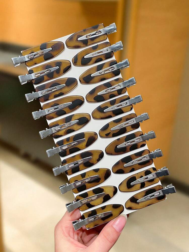 20 piezas Pinzas para el cabello de mujer con estampado de leopardo mate, pinzas de caimán sin costuras, estilo minimalista y versátil, accesorios para el cabello, accesorios para el cabello, decoración de vacaciones, adecuados para uso casual diario y al aire libre, uso para citas, accesorios para el cabello, pasadores para el cabello, accesorios para la cabeza - Multicolor - Añade 6