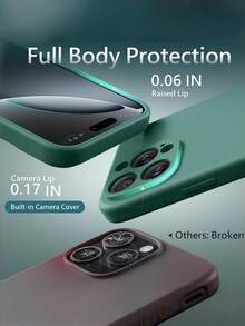 军规级防震防指纹硅胶手机壳，内衬绒布，兼容 17/17 Air/17 Pro/17 Max/16/15/14/13/12/13 Mini、Galaxy A56 5G/S23 Ultra、荣耀等机型。适合作为男女朋友的生日礼物或节日礼物。国际版，非国内版。 - 綠色 - 查看 4