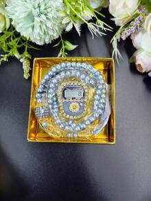 1 Set Islamic Gift Set (3 Pcs) - Digital Tasbih Counter (Max Count 99999), 99pcs Muslim 6mm Beads, Elegant Gold Gift Box - Muslim Gift Suitable For Various Occasions - Multicolor - View 8