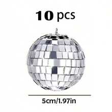 1/5/10pcs Disco Ball Decorations, Mini Silver Disco Ball Pendant, Reflective Mirror Ball Cake Decor, 70s Disco Party Supplies, Holiday Decorations Suitable For Valentine's Day, New Year, Easter Party, Mother's Day - Multicolor - View 7