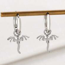 European And American Ins Style Fashionable Flying Dragon Ear Buckle Women's Earrings With Diamond Studded Dragon Ear Studs Punk Personality Earrings For Women - 11831 - 查看 13