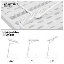 Tilting TV Tray Folding Table 22" Height Adjustable, Portable Multifunctional Portable Eating Dinner And Laptop Drawing Table On Bed Sofa - White - View 10