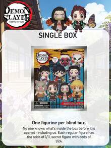 3个官方授权的鬼灭之刃盲盒，3D动漫人物钥匙扣，神秘袋夹，可爱灶门炭治郎、灶门祢豆子、我妻善逸、嘴平伊之助、炼狱杏寿郎动漫人物玩偶，随机一个盲盒钥匙扣礼品 - MN-74505-3pcs - 查看 4