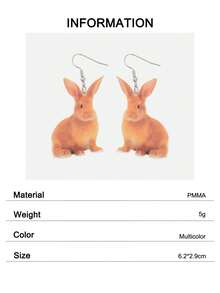 1 par de pendientes colgantes de acrílico con diseño de animales adorables como accesorios de joyería para mujeres, escolares y cosplay - animal - Ver 20