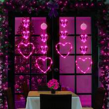 1pc Valentine's Day Window Light Decor | Red Glowing Heart-Shaped LED Light With Suction Cup, Battery Powered, Suitable For 2026 Holiday Fireplace Indoor/Outdoor Home Decoration - Suction Cup Lamp - View 1