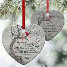 2D Flat - A 2D Acrylic Heart-Shaped Red Bird Rearview Mirror Pendant, Keychain, Backpack Charm, Festive Decoration, Christmas Gift, Friend Gift. - Multicolor - View 3