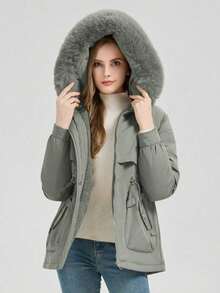 Winter Clothes for Women Abrigos De Invierno Para Mujer Coats for Women Winter New Pie Overcomes Padded Clothes, Women's Clothing Medium and Long Fur Collar Jacket Thickened Padded Jacket Padded Clothes - Verde - Ver 3