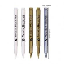 3-12 pezzi/set Pennarelli permanenti metallici, bianco/oro/argento, pennarelli a base di olio impermeabili per rocce, tazze, ceramiche, vetro, forniture per pittura fai-da-te