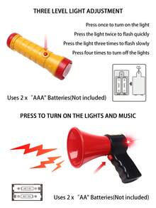 Children's Firefighter Role-Playing Set Includes Realistic Firefighting Gear Accessories: 1:1 Scale Fire Helmet + Exclusive Badge, Backpack-Style Fire Hose, Water Mist Extinguisher, Backpack-Style Water Gun With Adjustable Straps And Flow Control, Simulated Axe With Rounded Edges, Flashlight, Megaphone, And Wristwatch. - Multicolor - View 9