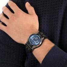 Fossil Men's Analog Watch, Black Leather Strap, Quartz Chronograph Design, Casual/Daily Style, Suitable For Modern Men, Ideal Gift CH2564