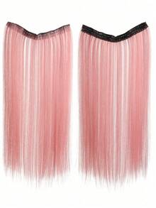 20 Zoll Mehrfarbige Farbverlauf Gerade Haarverlängerung, Clip-In Farbverlauf Haarverlängerungen für Frauen - Verschiedenfarbig - Übersicht 5