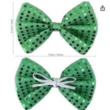 St. Patrick's Day Beard Hat Clover Glasses Bow Tie Set, Clover Beaded Bracelet - Multicolor - View 3