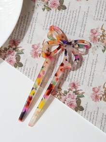 1pc Cute Bow U-Shaped Hair Clip: Suitable For Ages 14+, Perfect For Daily Wear, As Well As Valentine's Day, School, Weddings, And Hair Accessories., Head Accessories, Headpiece, Combs, Side Comb - Multicolor a - View 10