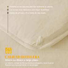 Duvet NANWEI Edredón Acolchado para Toda Estación Ultra Suave Hipoalergénico Relleno de Microfibra para Usar como Edredón o con Funda Duvet Beige Individual - Beis - Ver 5