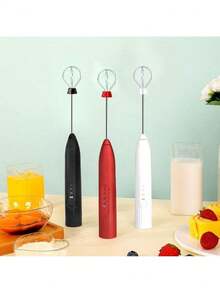 2 em 1 | Batedor Misturador Mixer Elétrico para Bebidas Leite Café Clara de Ovo - Multicolorido - Visão 2