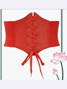 1pc Women's Corset Waist Belt - Women's Waist Belt - Women's Wide Waist Belt - Women's Dress Waist Belt - Underbust Corset - Tight Bustier - Tie Waist - View 5